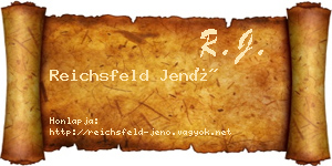 Reichsfeld Jenő névjegykártya